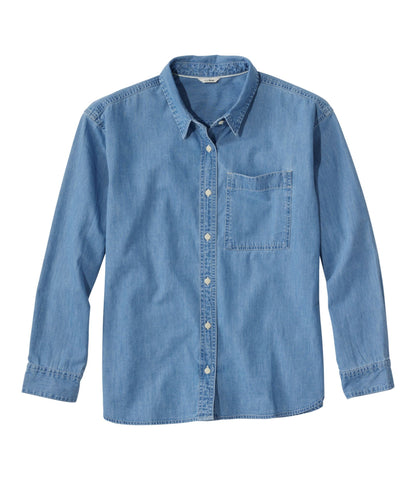 L.L.Bean Women's L.L.Bean Denim Boyfriend Shirt Light Indigo