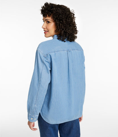 L.L.Bean Women's L.L.Bean Denim Boyfriend Shirt Light Indigo