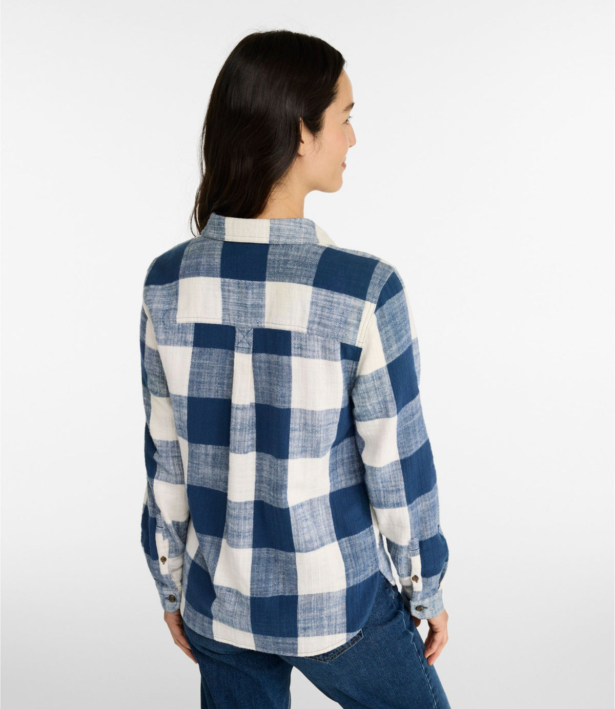 L.L.Bean Women's 1912 Field Flannel Shirt Bordeaux Buffalo