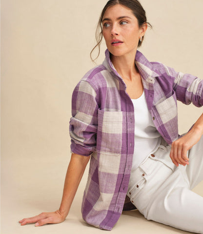 L.L.Bean Women's 1912 Field Flannel Shirt Bordeaux Buffalo