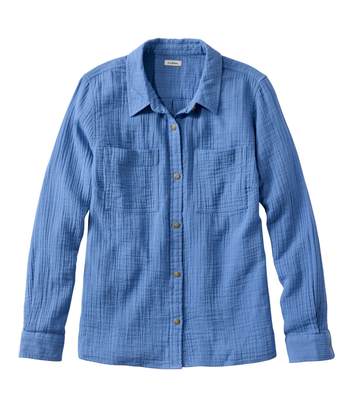L.L.Bean Women's Cloud Gauze Shirt, Long-Sleeve Deep Lake