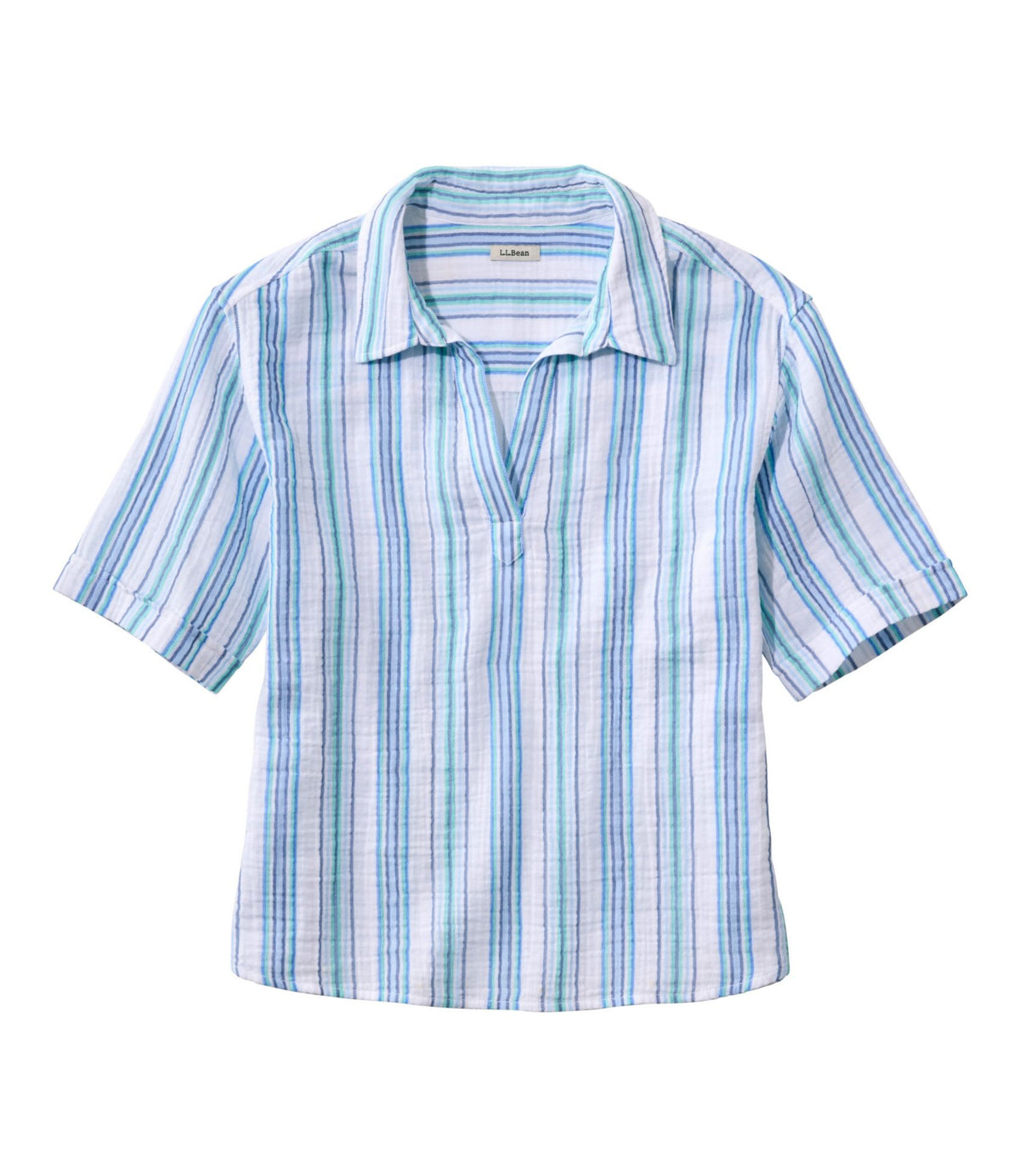 L.L.Bean Women's Cloud Gauze Shirt, Polo Dark Cinder