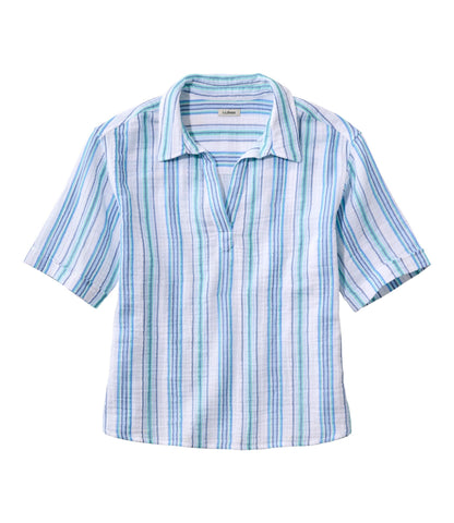 L.L.Bean Women's Cloud Gauze Shirt, Polo Dark Cinder