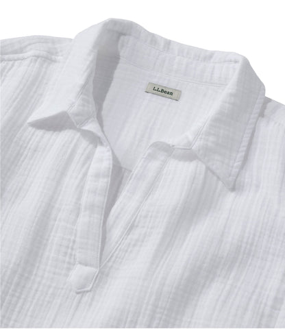 L.L.Bean Women's Cloud Gauze Shirt, Polo Dark Cinder