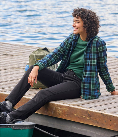 L.L.Bean Women's Scotch Plaid Flannel Shirt, Relaxed Zip Hoodie Washed MacNeil