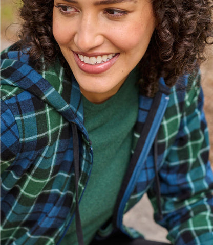 L.L.Bean Women's Scotch Plaid Flannel Shirt, Relaxed Zip Hoodie Washed MacNeil
