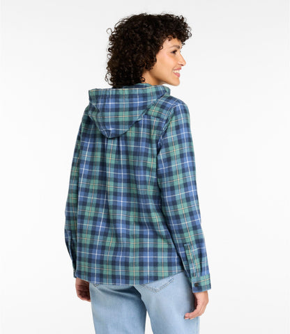 L.L.Bean Women's Scotch Plaid Flannel Shirt, Relaxed Zip Hoodie Washed MacNeil