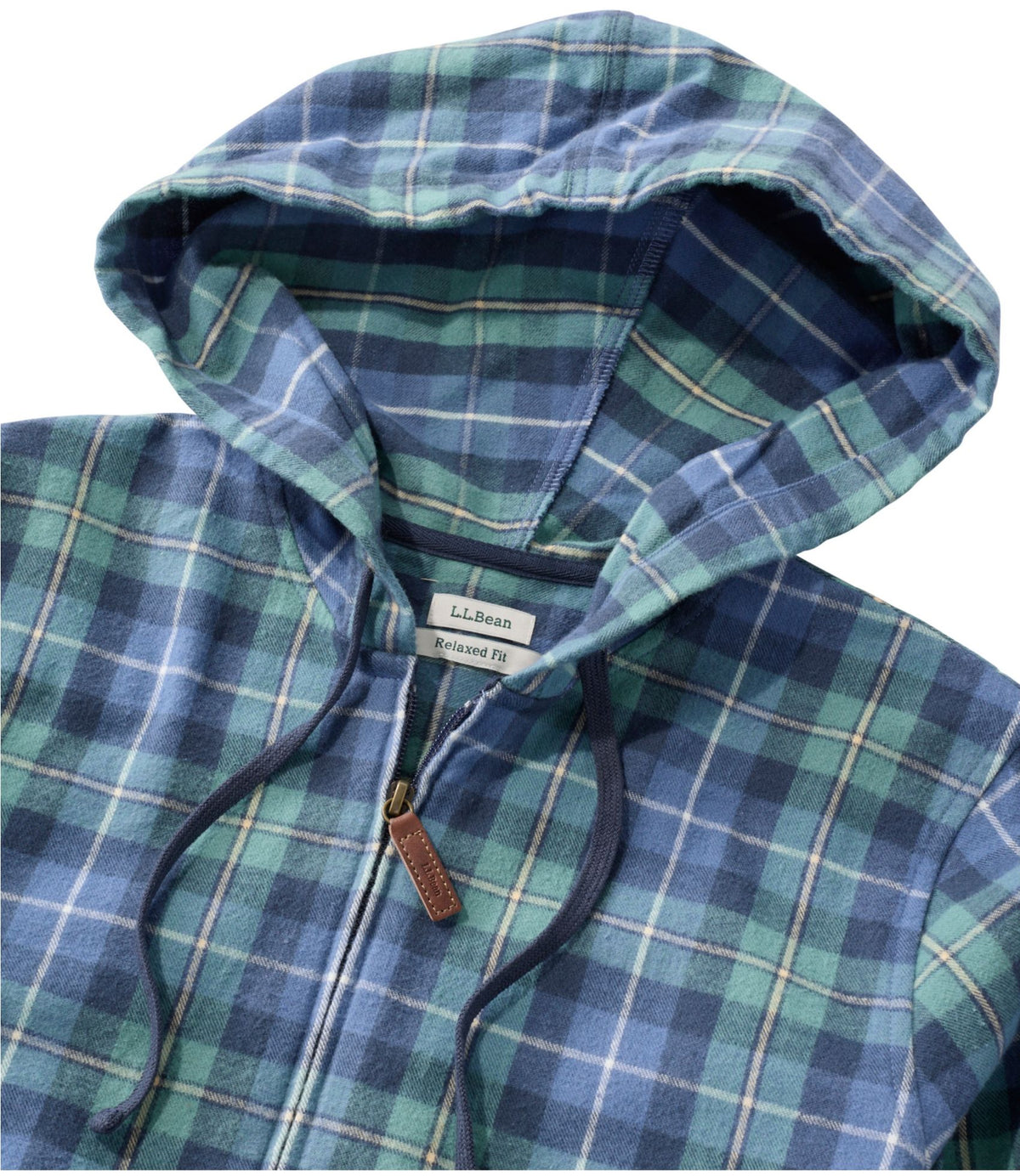 L.L.Bean Women's Scotch Plaid Flannel Shirt, Relaxed Zip Hoodie Washed MacNeil
