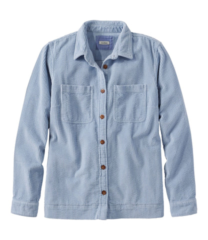 L.L.Bean Women's Comfort Corduroy Relaxed Shirt Sea Grass