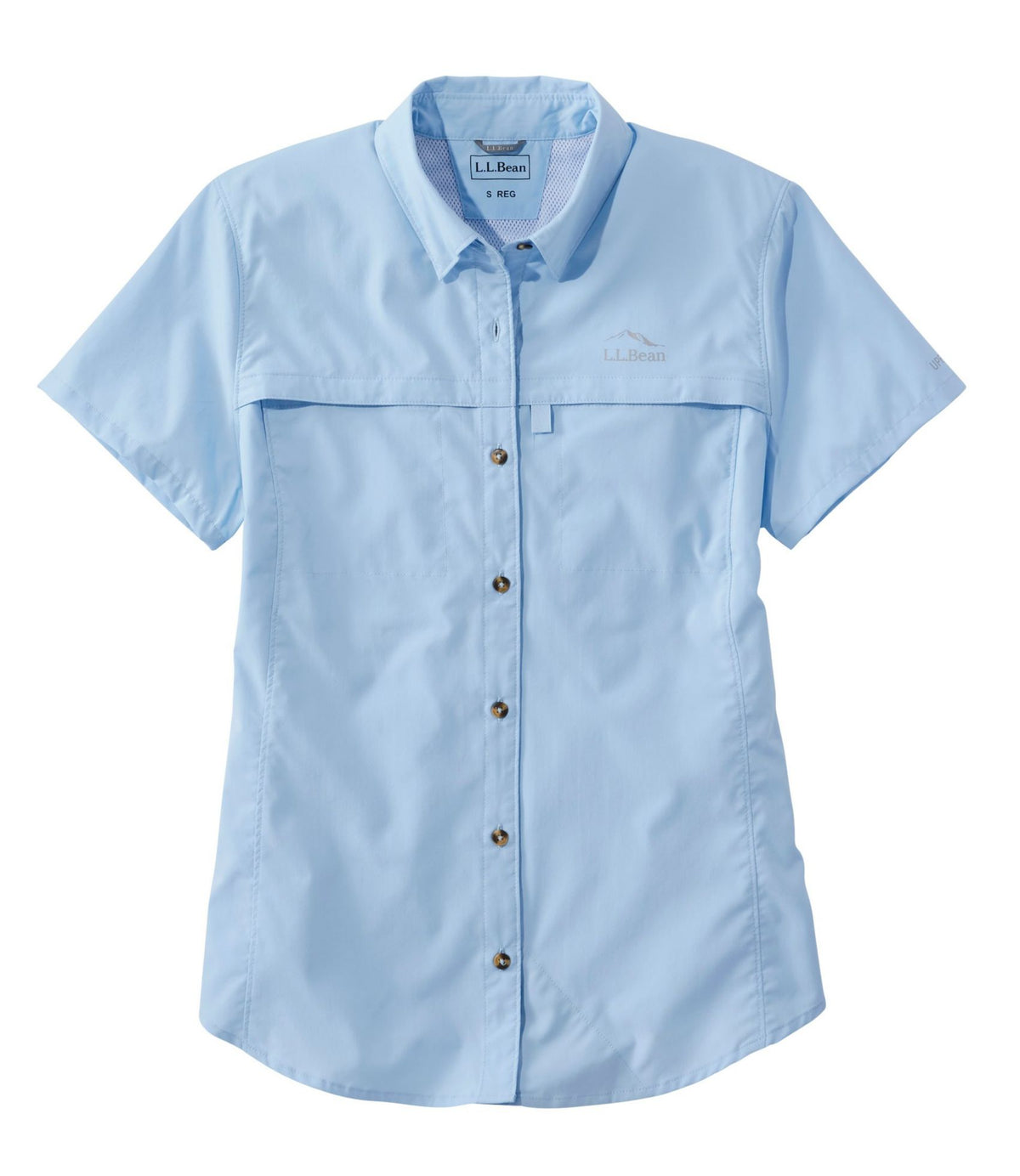 L.L.Bean Women's Tropicwear Shirt, Short-Sleeve Lapis Quartz