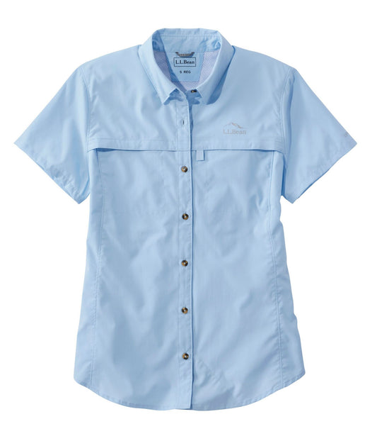 L.L.Bean Women's Tropicwear Shirt, Short-Sleeve Lapis Quartz
