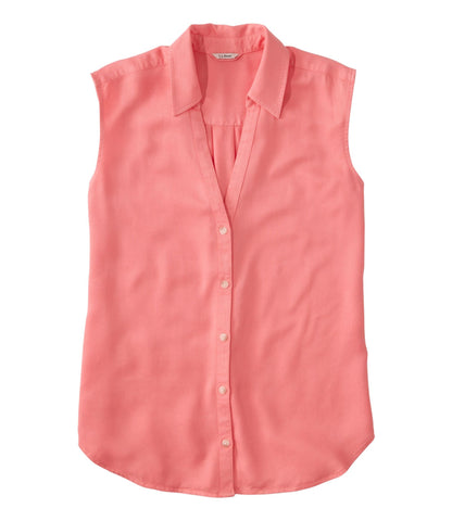 L.L.Bean Women's Soft-Washed Sleeveless Shirt Dark Salmon