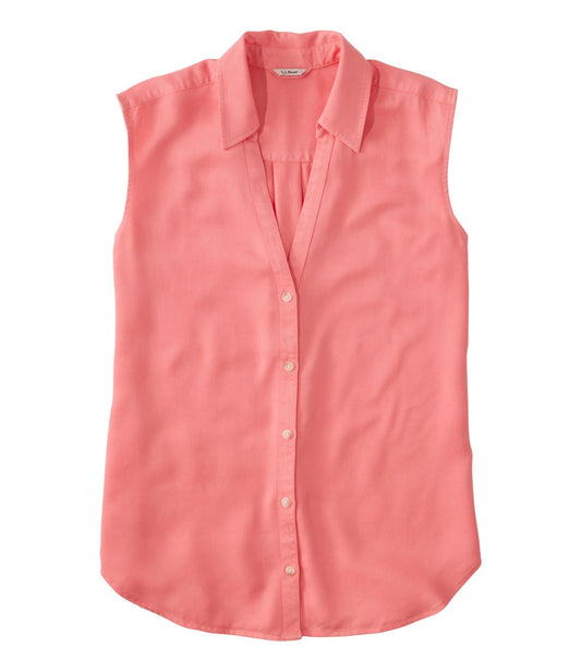 L.L.Bean Women's Soft-Washed Sleeveless Shirt Dark Salmon
