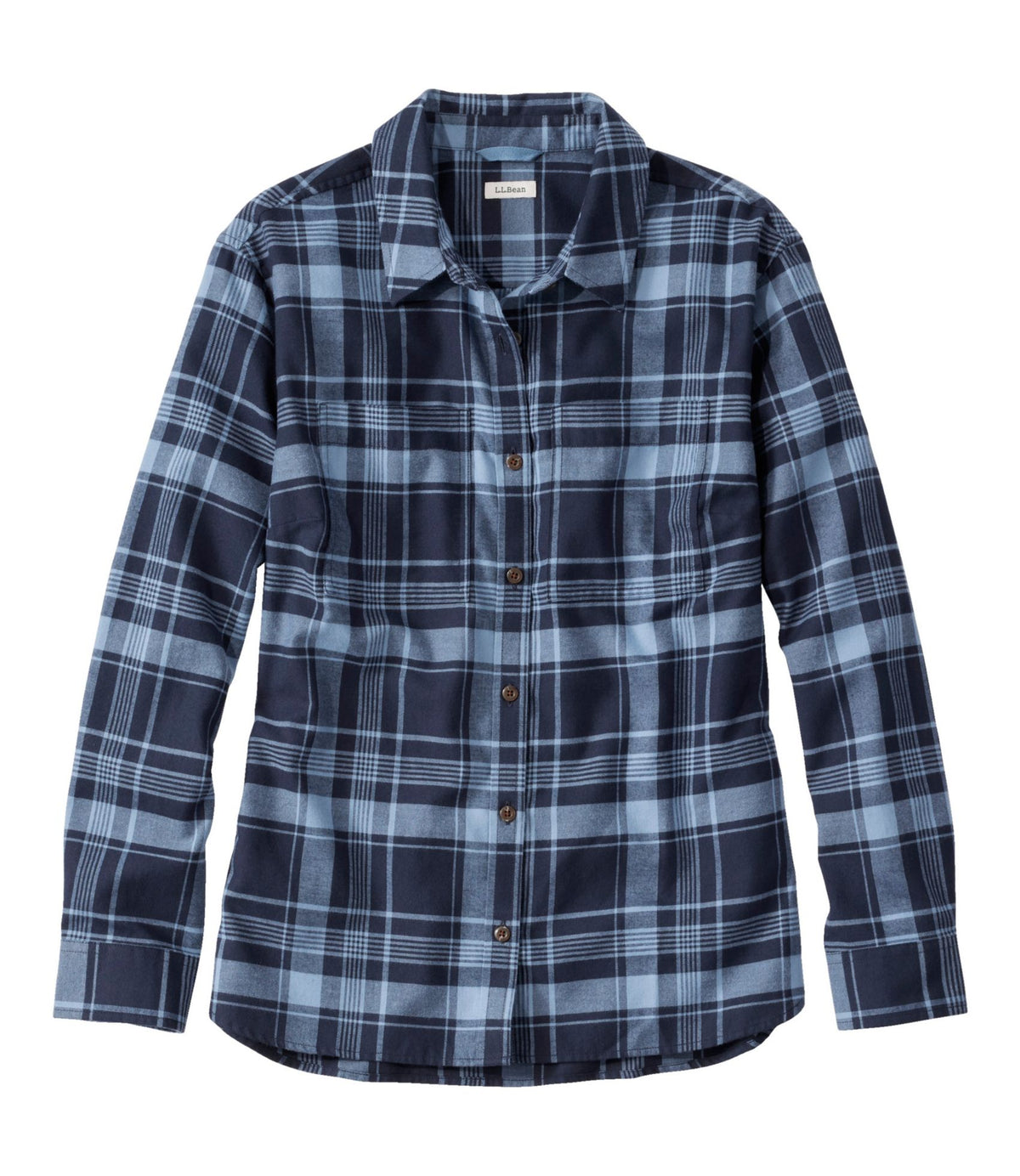 L.L.Bean Women's Whisperweight Flannel Shirt, Button-Down Chalk Blue