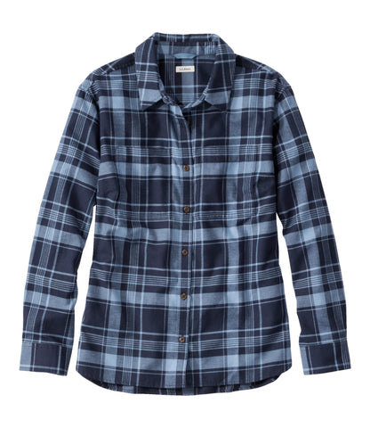 L.L.Bean Women's Whisperweight Flannel Shirt, Button-Down Chalk Blue
