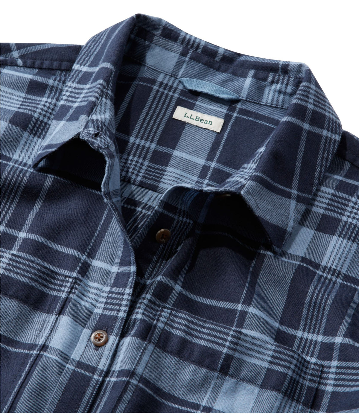 L.L.Bean Women's Whisperweight Flannel Shirt, Button-Down Chalk Blue