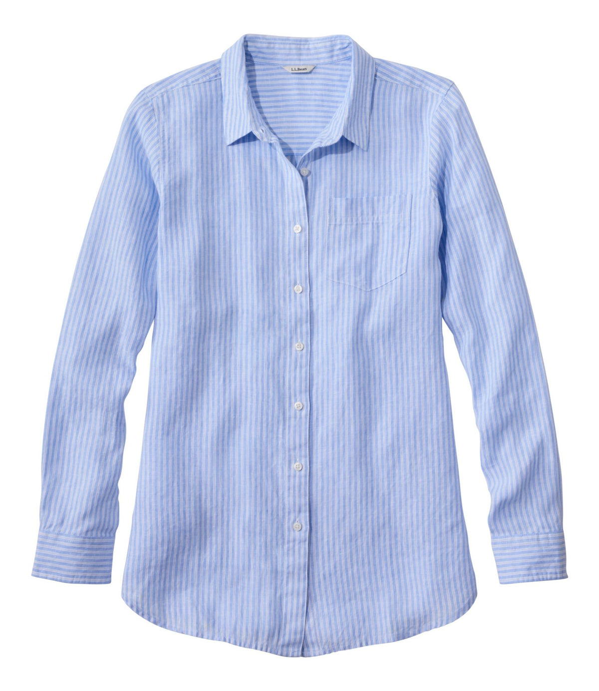 L.L.Bean Women's Premium Washable Linen Shirt, Tunic Stripe