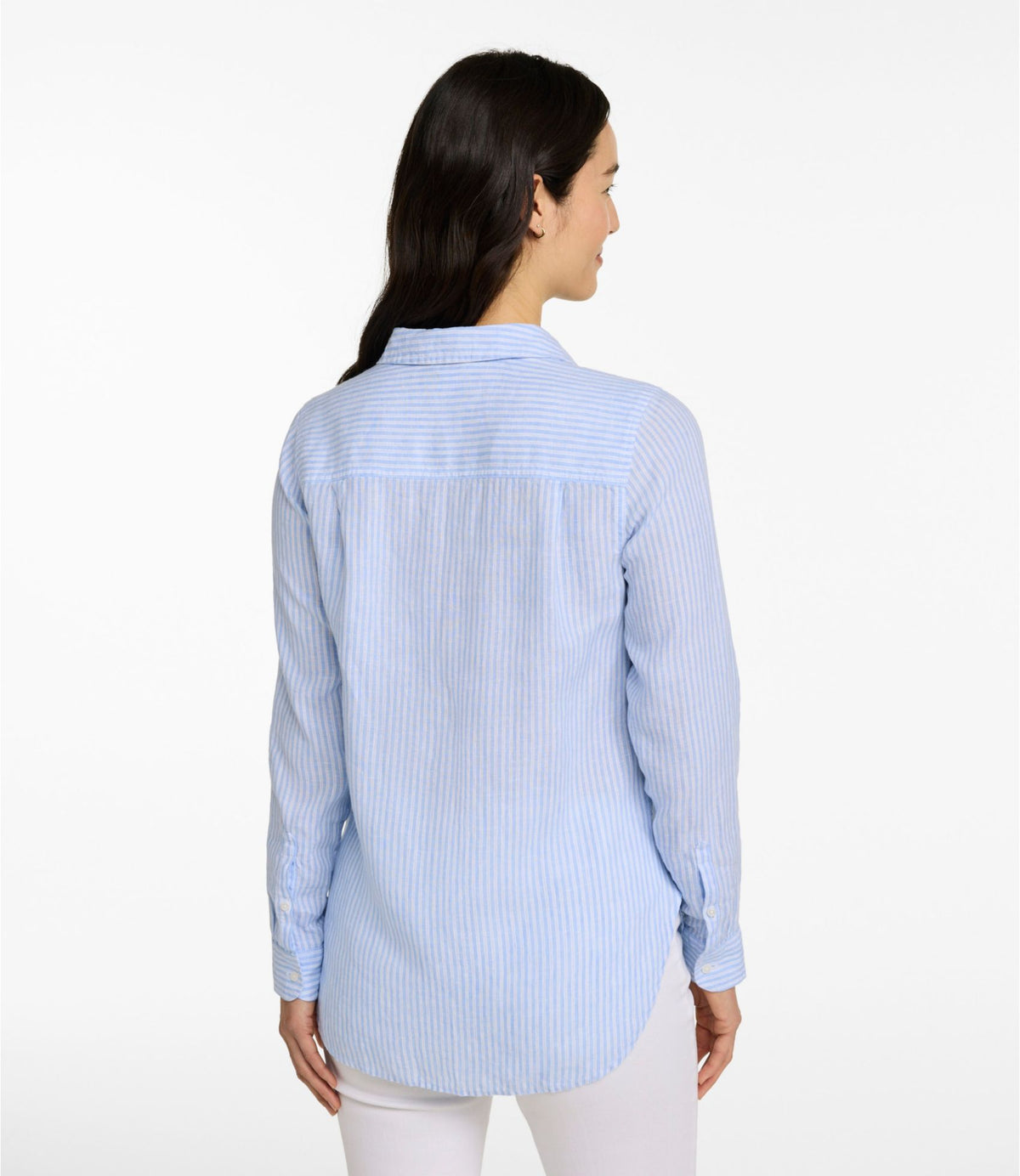 L.L.Bean Women's Premium Washable Linen Shirt, Tunic Stripe
