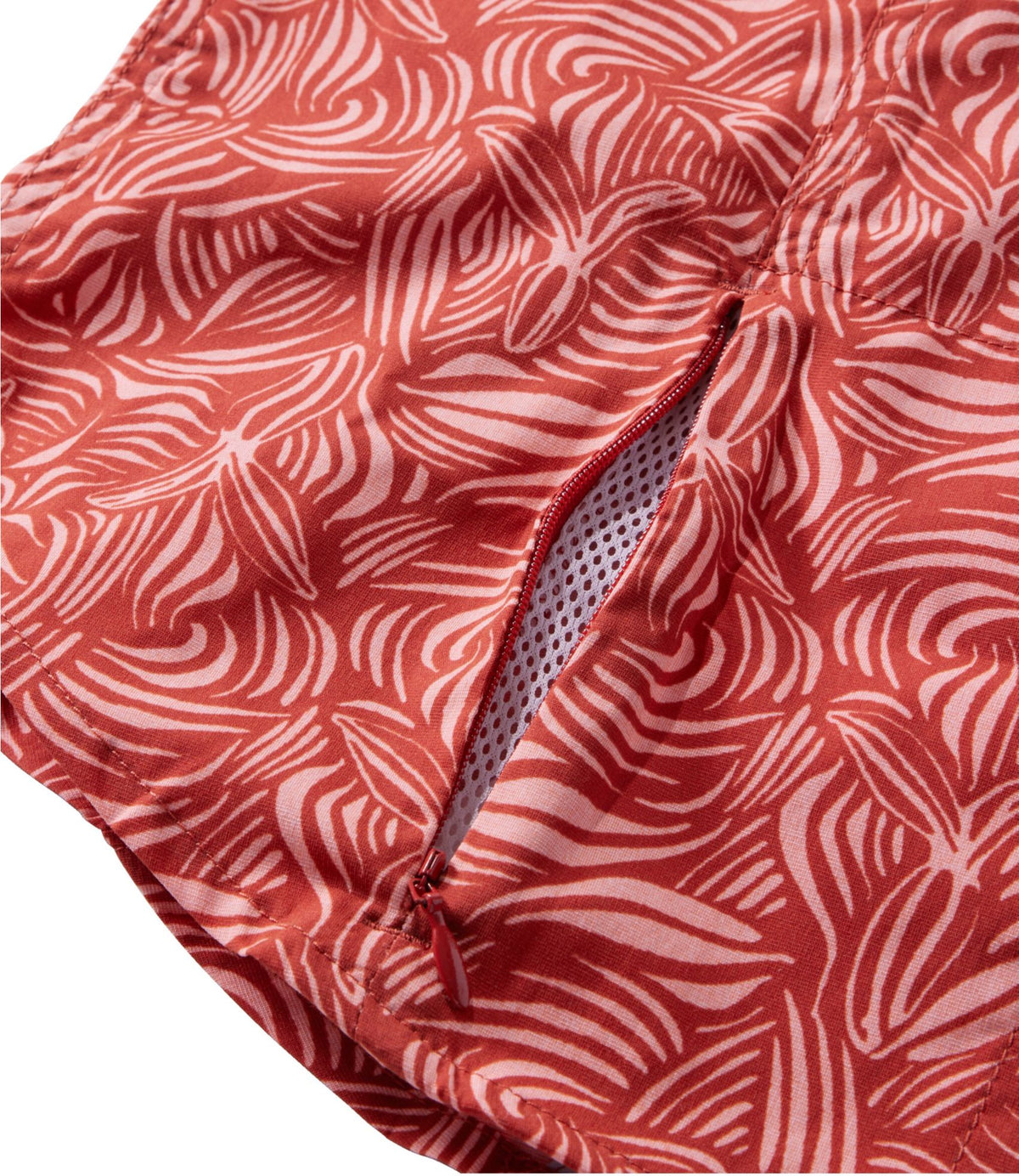L.L.Bean Women's Tropicwear Shirt, Short-Sleeve Print Dark Salmon Botanical
