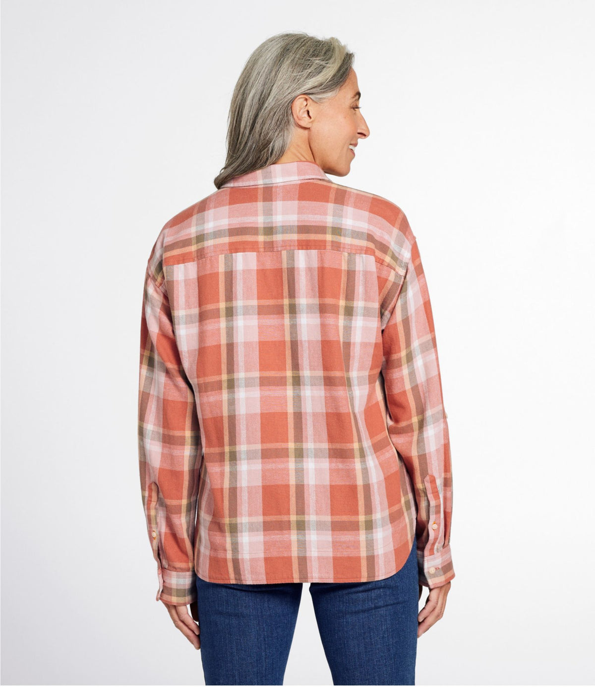 L.L.Bean Women's Signature Relaxed Hemp-Blend Popover Shirt Faded Cayenne