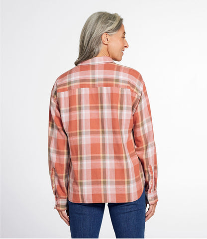 L.L.Bean Women's Signature Relaxed Hemp-Blend Popover Shirt Faded Cayenne