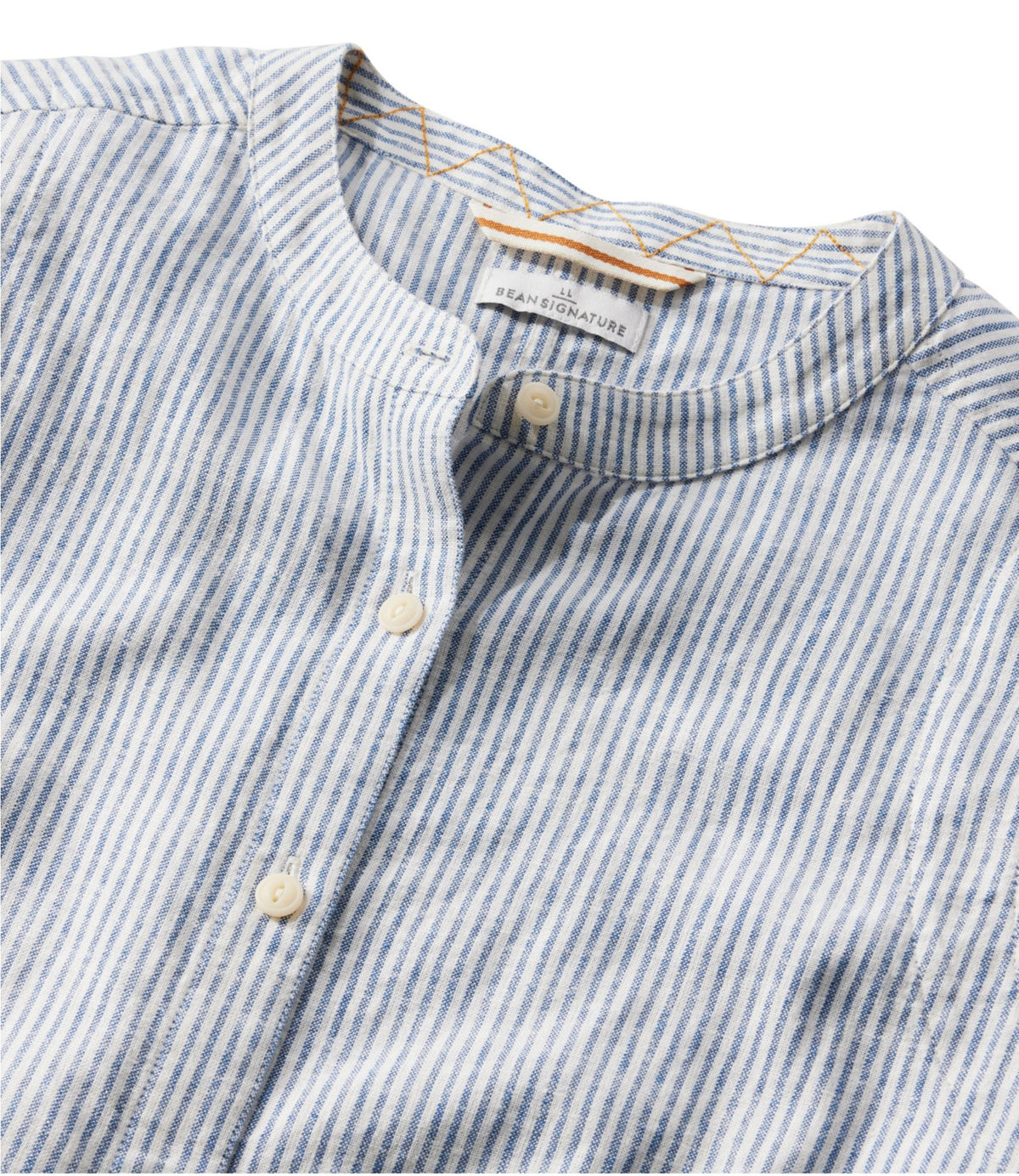 L.L.Bean Women's Signature Linen-Blend Button-Front Shirt, Sleeveless Sand Dune Plaid