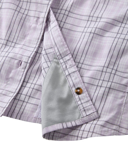 L.L.Bean Women's Tropicwear Shirt, Plaid Short-Sleeve Pastel Lilac