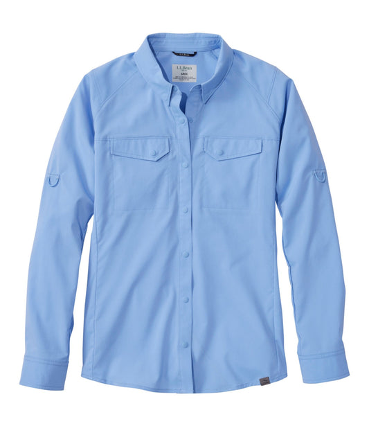 L.L.Bean Women's Tropicwear CoolPro Fishing Shirt, Long-Sleeve Brightwater Blue