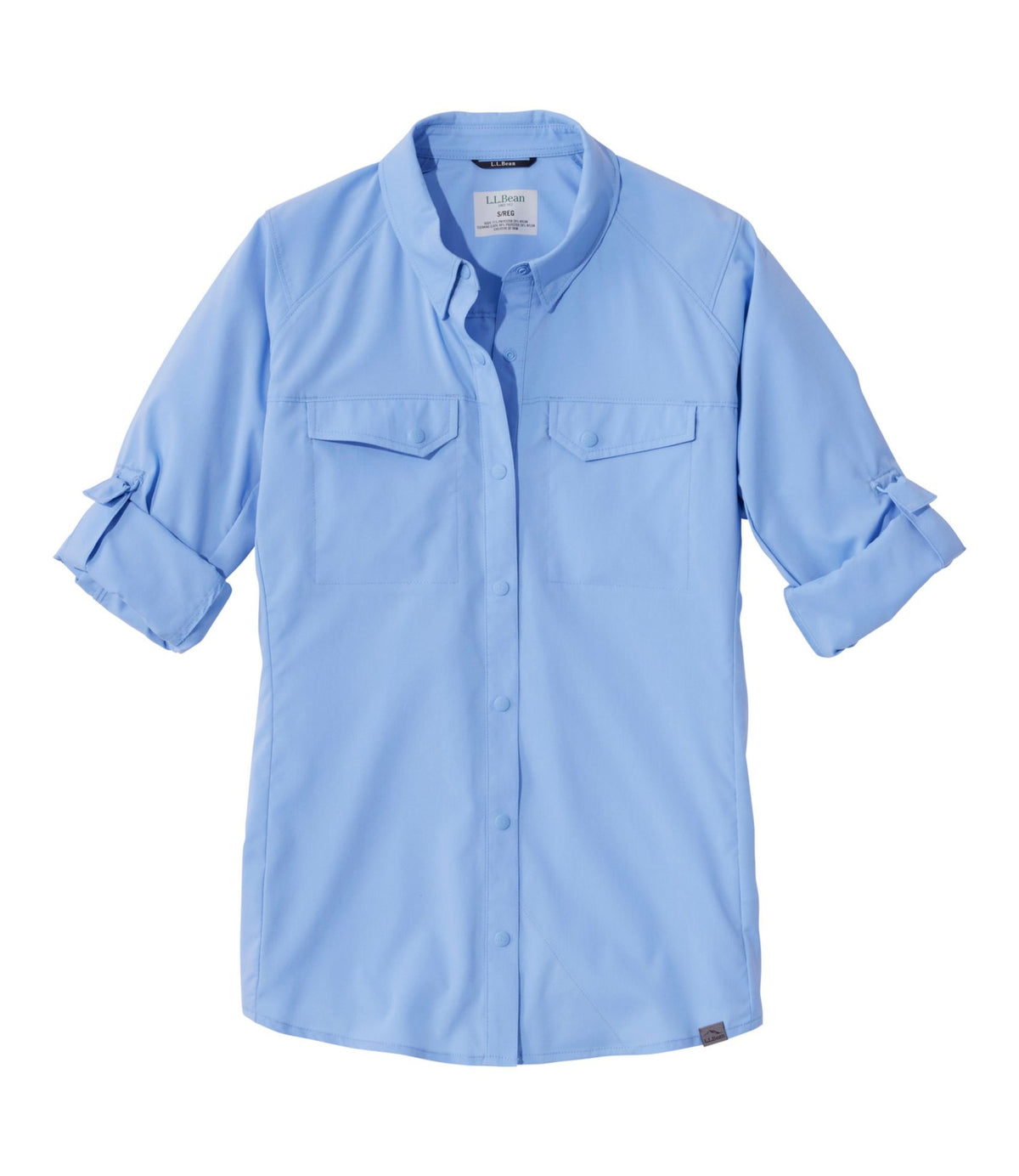 L.L.Bean Women's Tropicwear CoolPro Fishing Shirt, Long-Sleeve Brightwater Blue