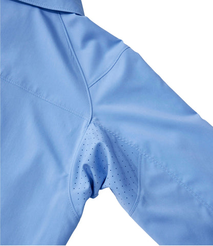 L.L.Bean Women's Tropicwear CoolPro Fishing Shirt, Long-Sleeve Brightwater Blue