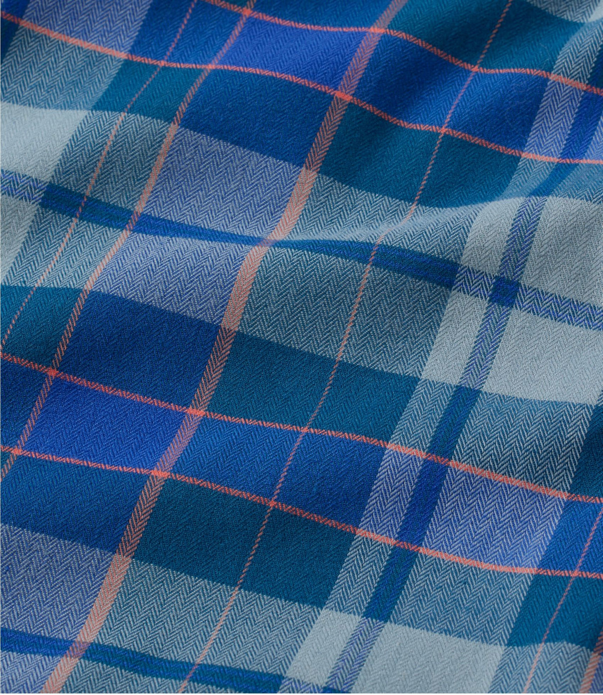 L.L.Bean Women's Mountainside Brushed Performance Shirt Cadet Blue Plaid
