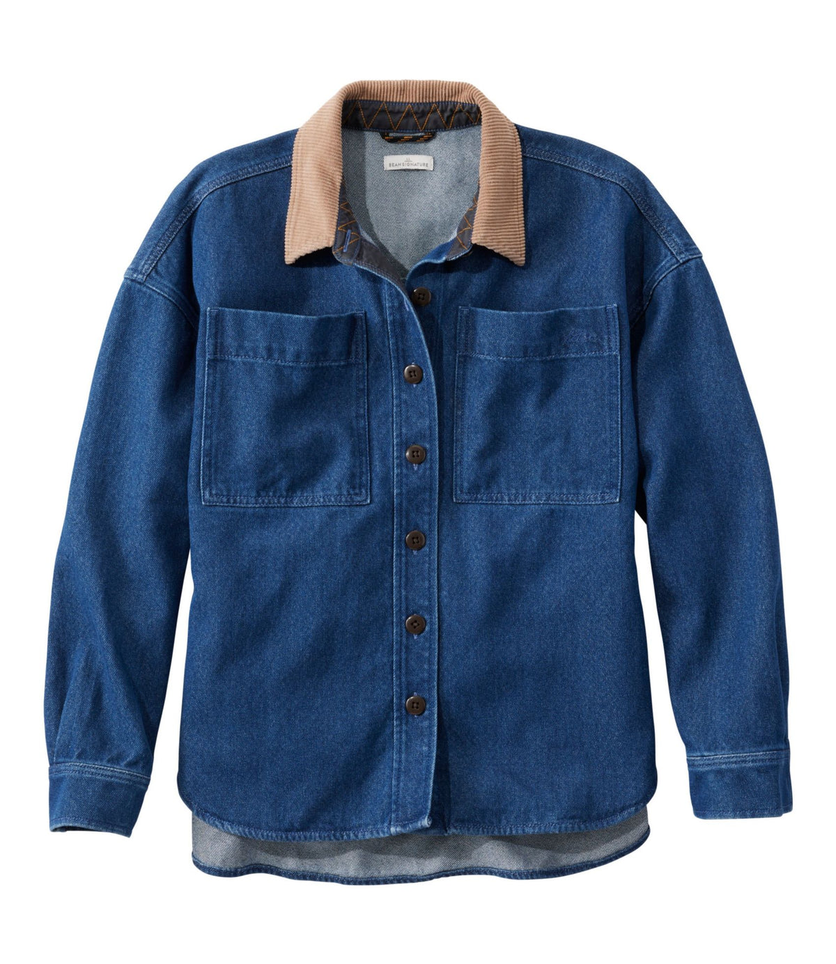L.L.Bean Women's Signature Denim Shirt Jac Dark Wash