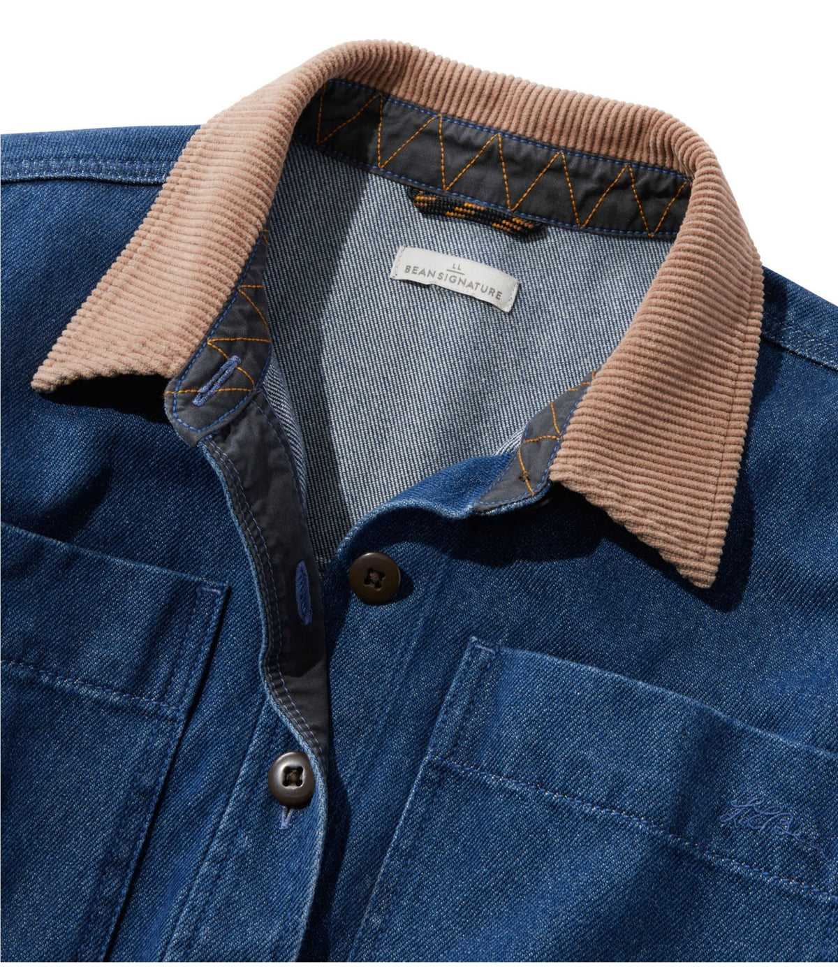 L.L.Bean Women's Signature Denim Shirt Jac Dark Wash