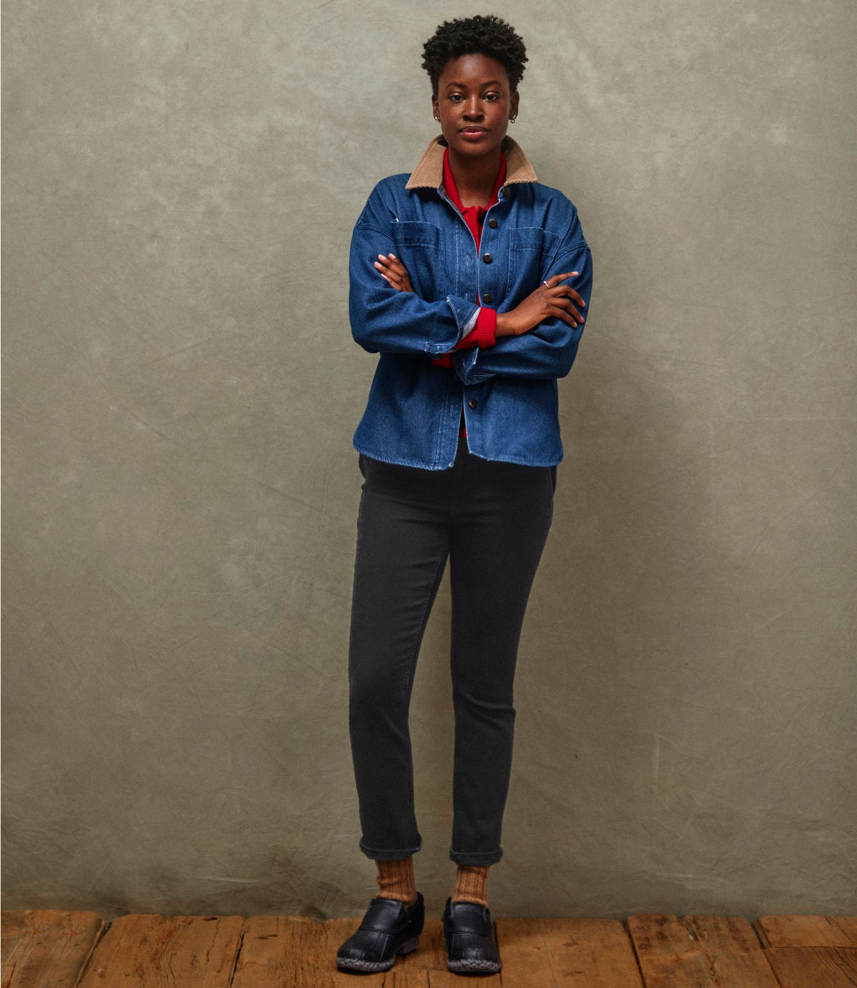 L.L.Bean Women's Signature Denim Shirt Jac Dark Wash