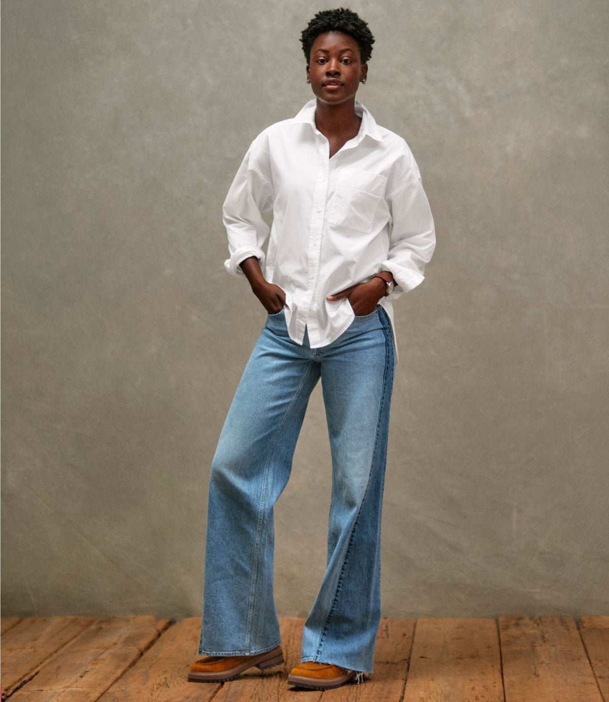L.L.Bean Women's Signature Premium Essential Poplin Shirt, Long-Sleeve White