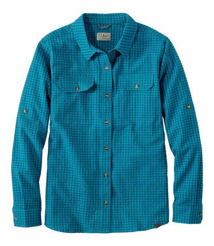 L.L.Bean Women's No Fly Zone Explorer Shirt Classic Teal Blue