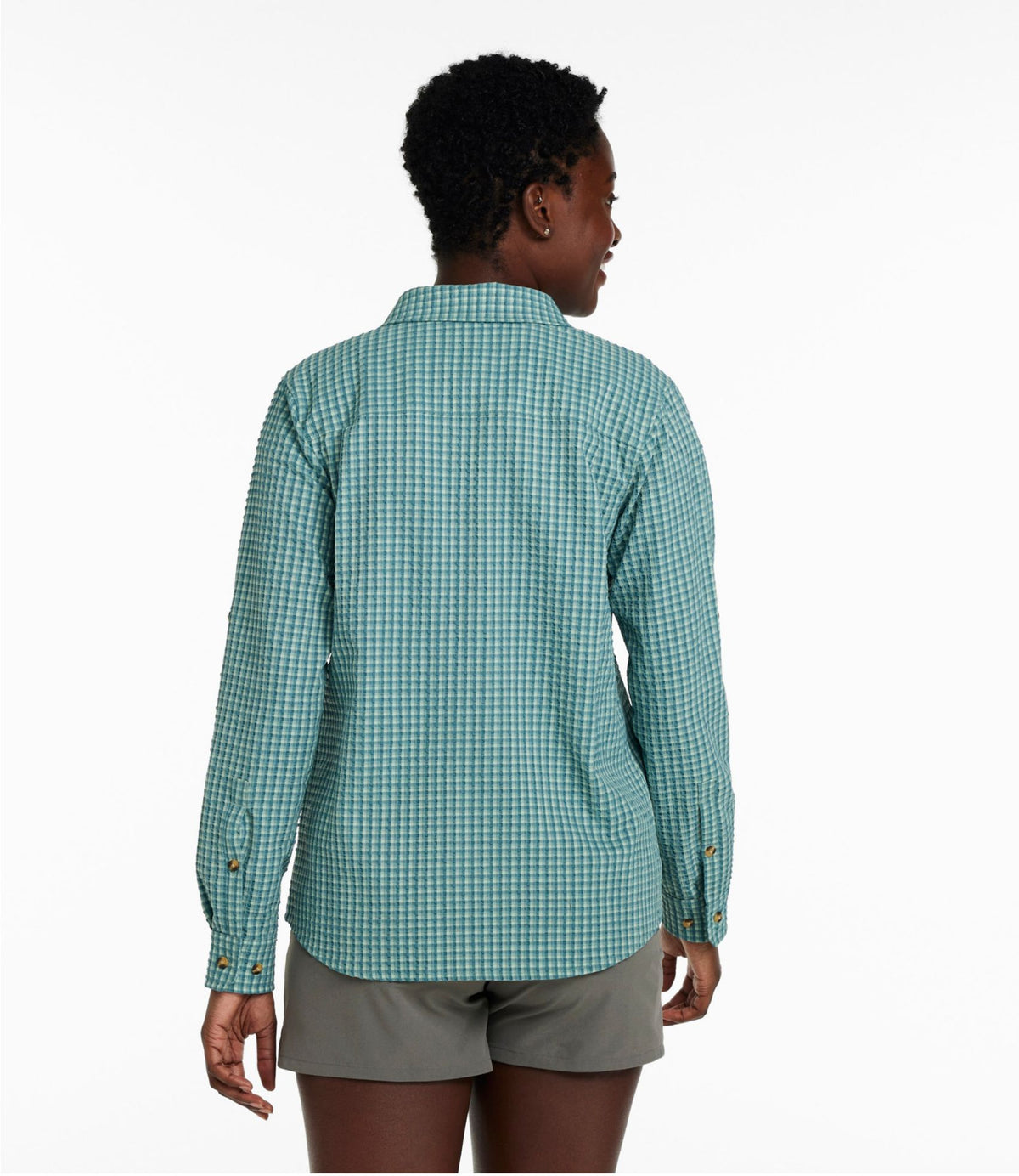 L.L.Bean Women's No Fly Zone Explorer Shirt Classic Teal Blue