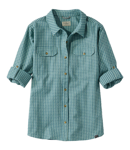 L.L.Bean Women's No Fly Zone Explorer Shirt Classic Teal Blue