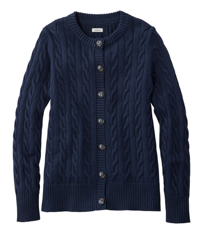 L.L.Bean Women's The Original Double L® Sweater, Cable Cardigan Classic Navy