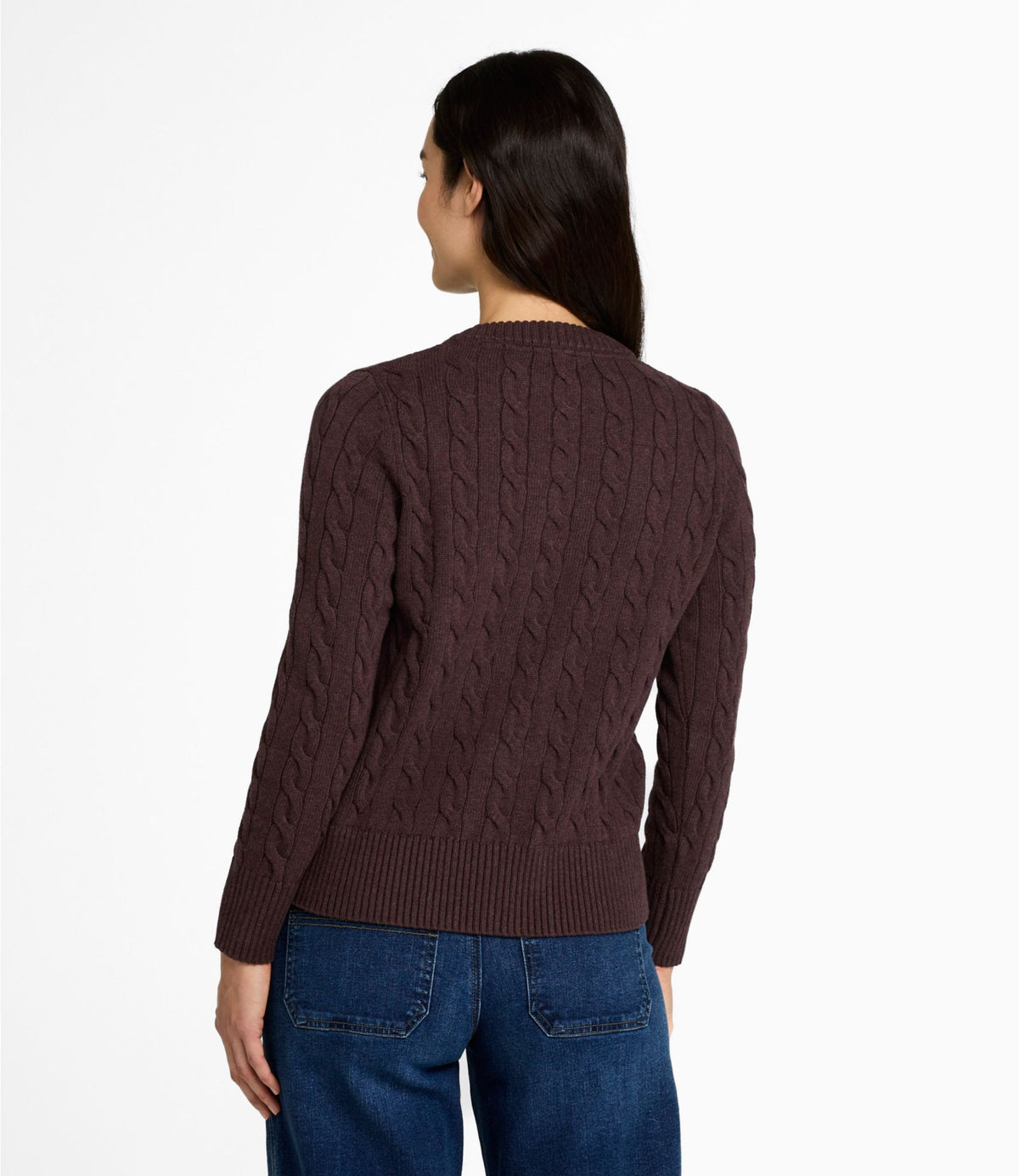L.L.Bean Women's The Original Double L® Sweater, Cable Cardigan Classic Navy