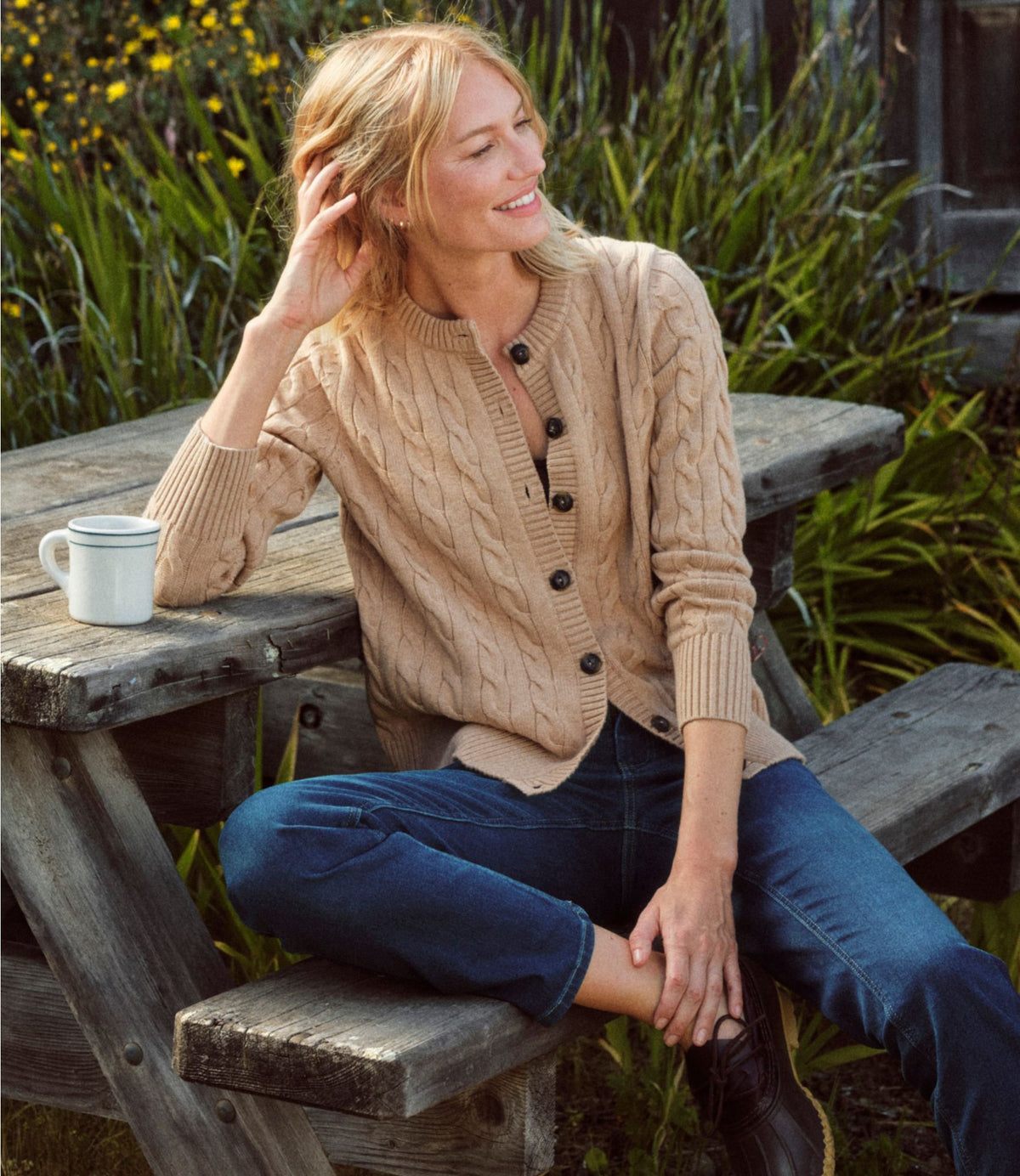 L.L.Bean Women's The Original Double L® Sweater, Cable Cardigan Classic Navy