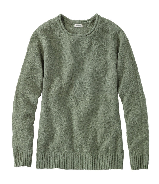 L.L.Bean Women's Midweight Cotton Slub Rollneck Pullover Bay Leaf