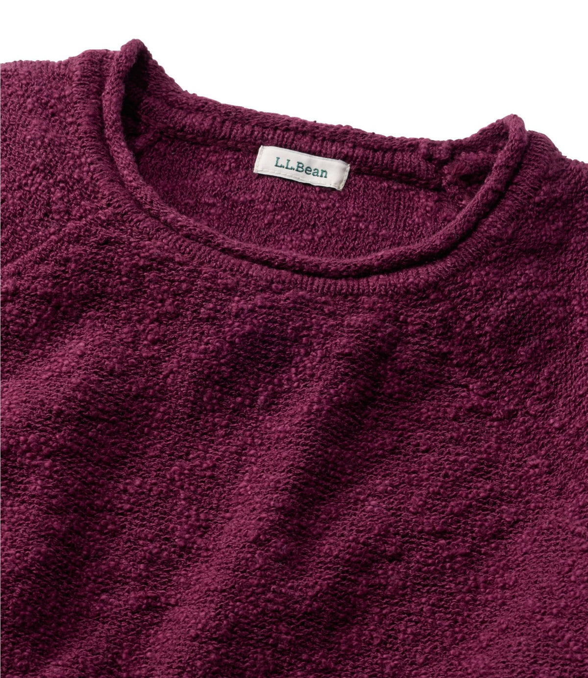 L.L.Bean Women's Midweight Cotton Slub Rollneck Pullover Bay Leaf