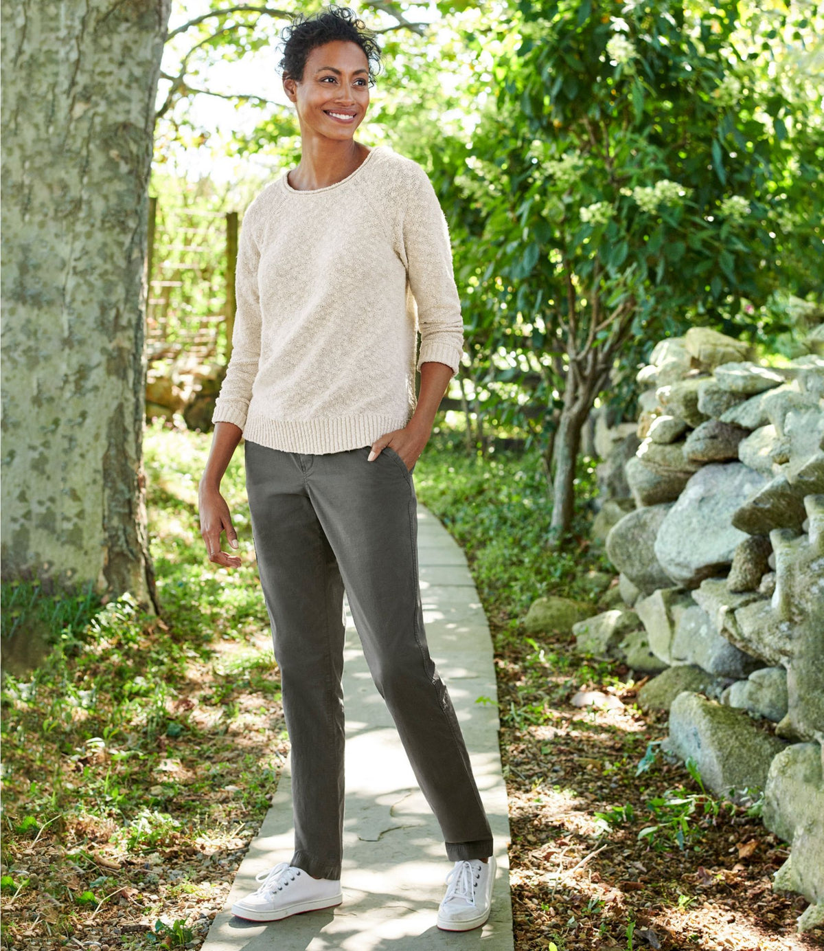 L.L.Bean Women's Midweight Cotton Slub Rollneck Pullover Bay Leaf