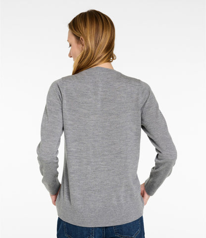L.L.Bean Women's Essential Merino Wool Sweater, Cardigan Classic Navy