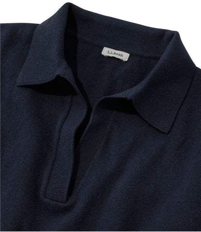 L.L.Bean Women's Cotton/Cashmere Sweater, Polo Classic Navy