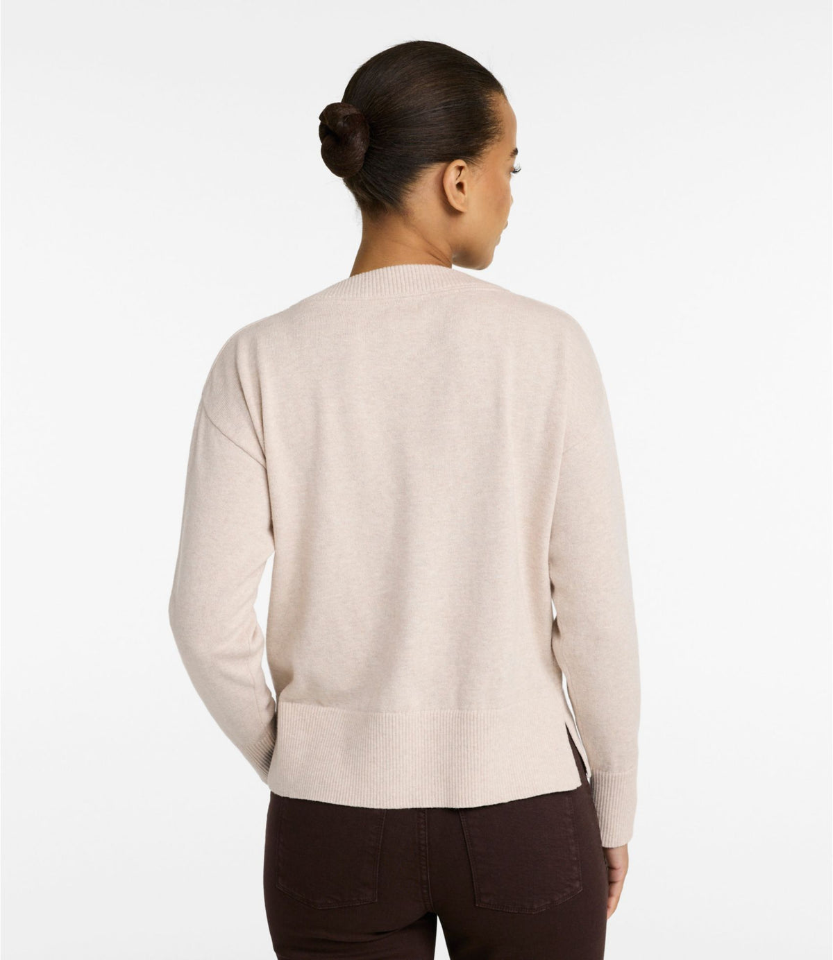 L.L.Bean Women's Cotton/Cashmere Sweater, V-Neck Classic Navy