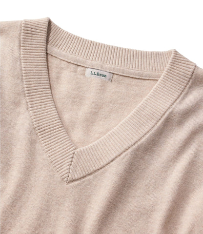 L.L.Bean Women's Cotton/Cashmere Sweater, V-Neck Classic Navy