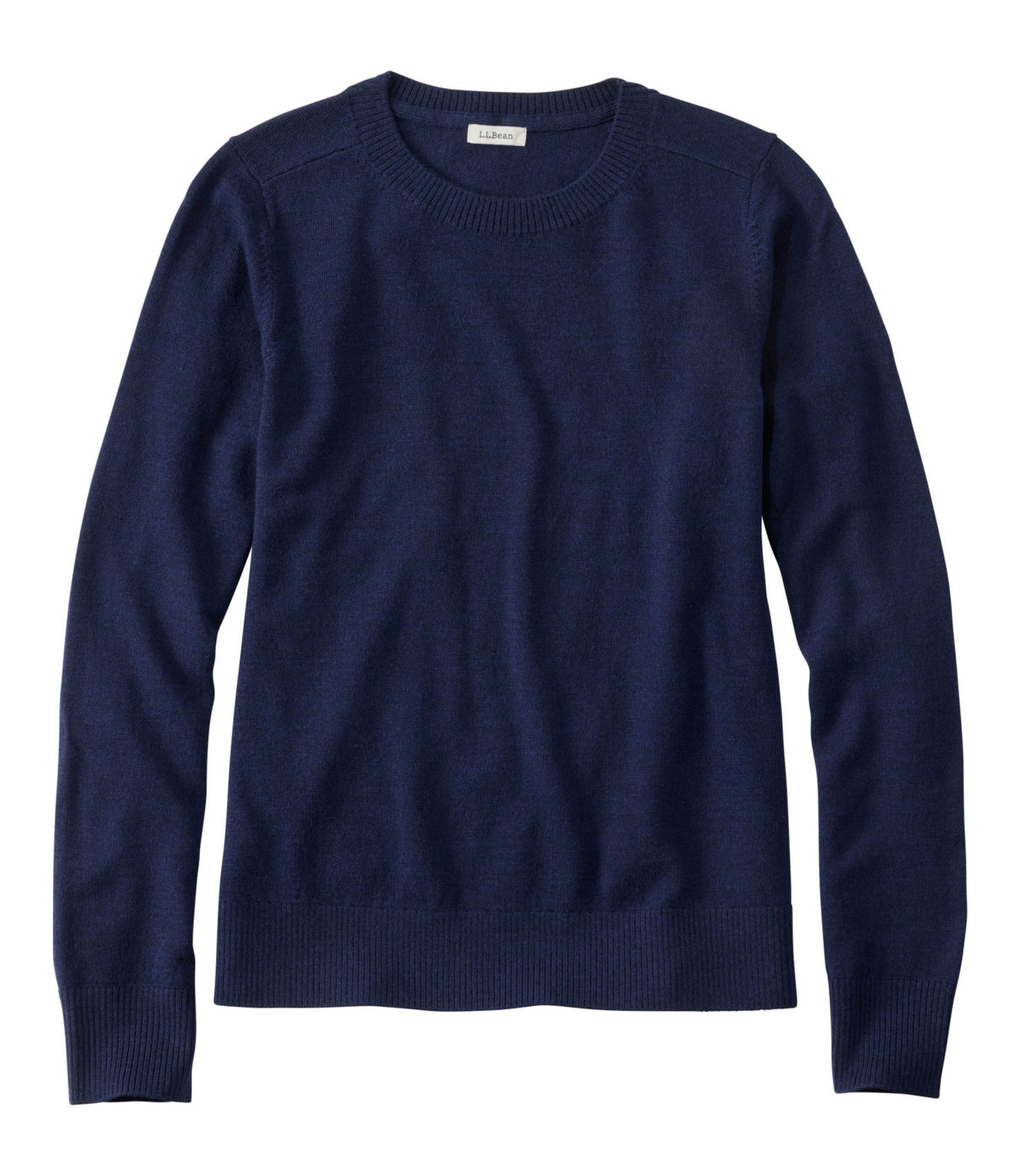 L.L.Bean Women's Essential Merino Wool Sweater, Crewneck Classic Navy