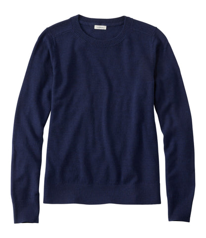 L.L.Bean Women's Essential Merino Wool Sweater, Crewneck Classic Navy
